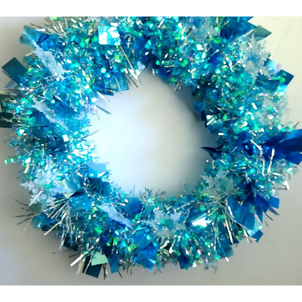 Modern Frosted Snowflake Wreath 13" Decor